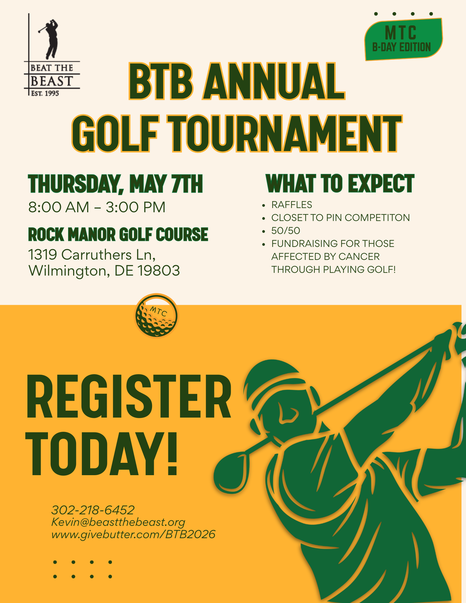 Campaign cover image for Beat The Beast - Golf Tournament 2026