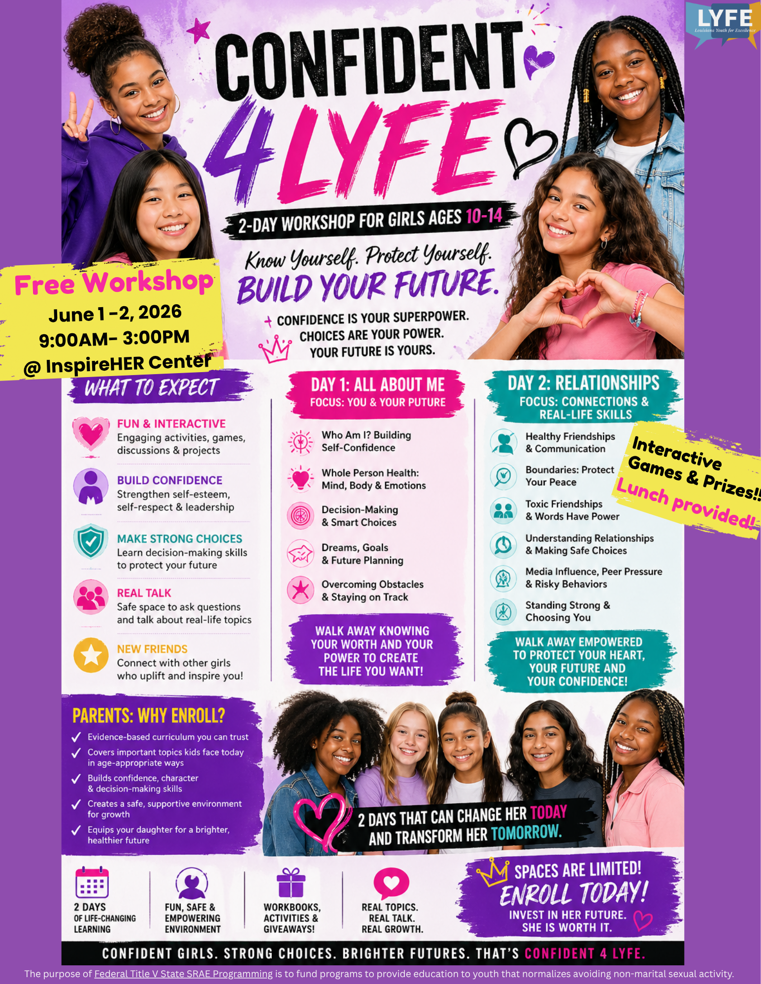 Campaign cover image for CONFIDENT 4 LYFE: 2-Day Confidence & Relationship Workshop in Lafayette