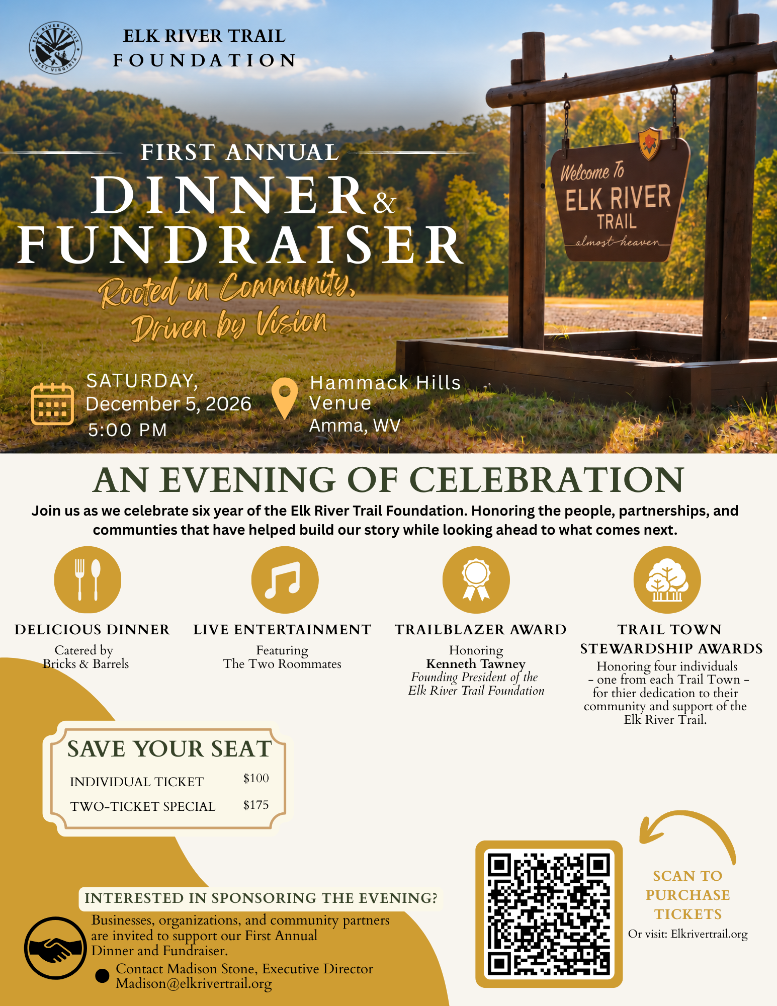 Campaign cover image for Elk River Trail Foundation's Annual Dinner and Fundraiser