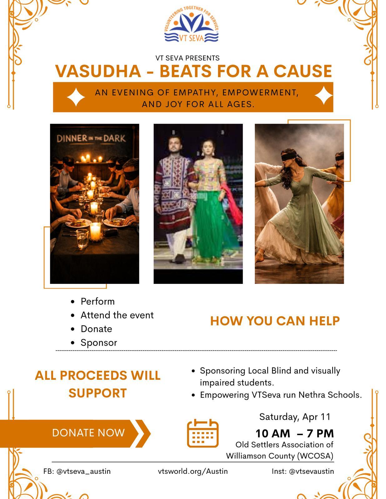 Campaign cover image for VT Seva Austin - VASUDHA 2026 : Beats For a Cause