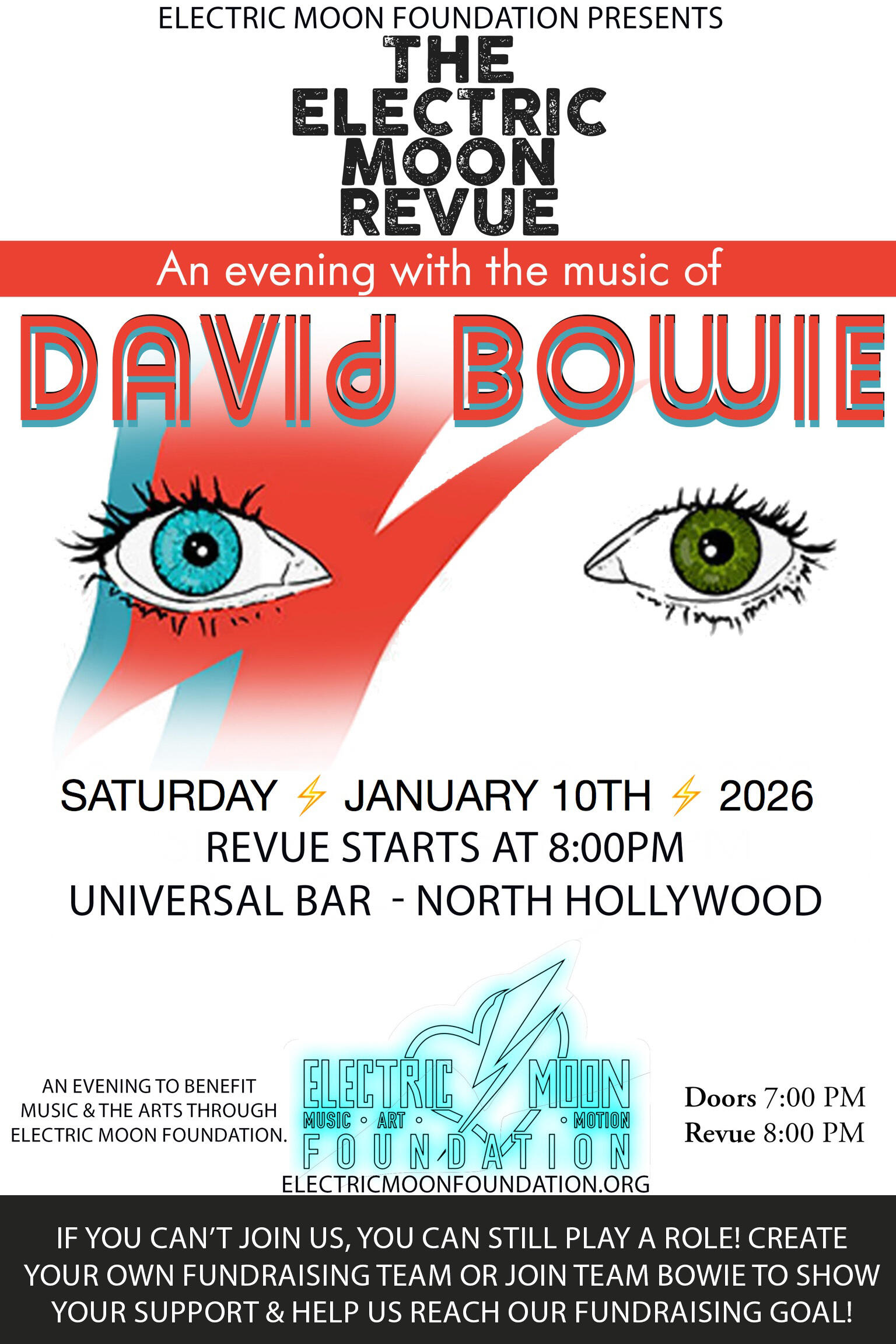 Campaign cover image for THE ELECTRIC ⚡️ MOON REVUE - Celebrating the Music of David Bowie