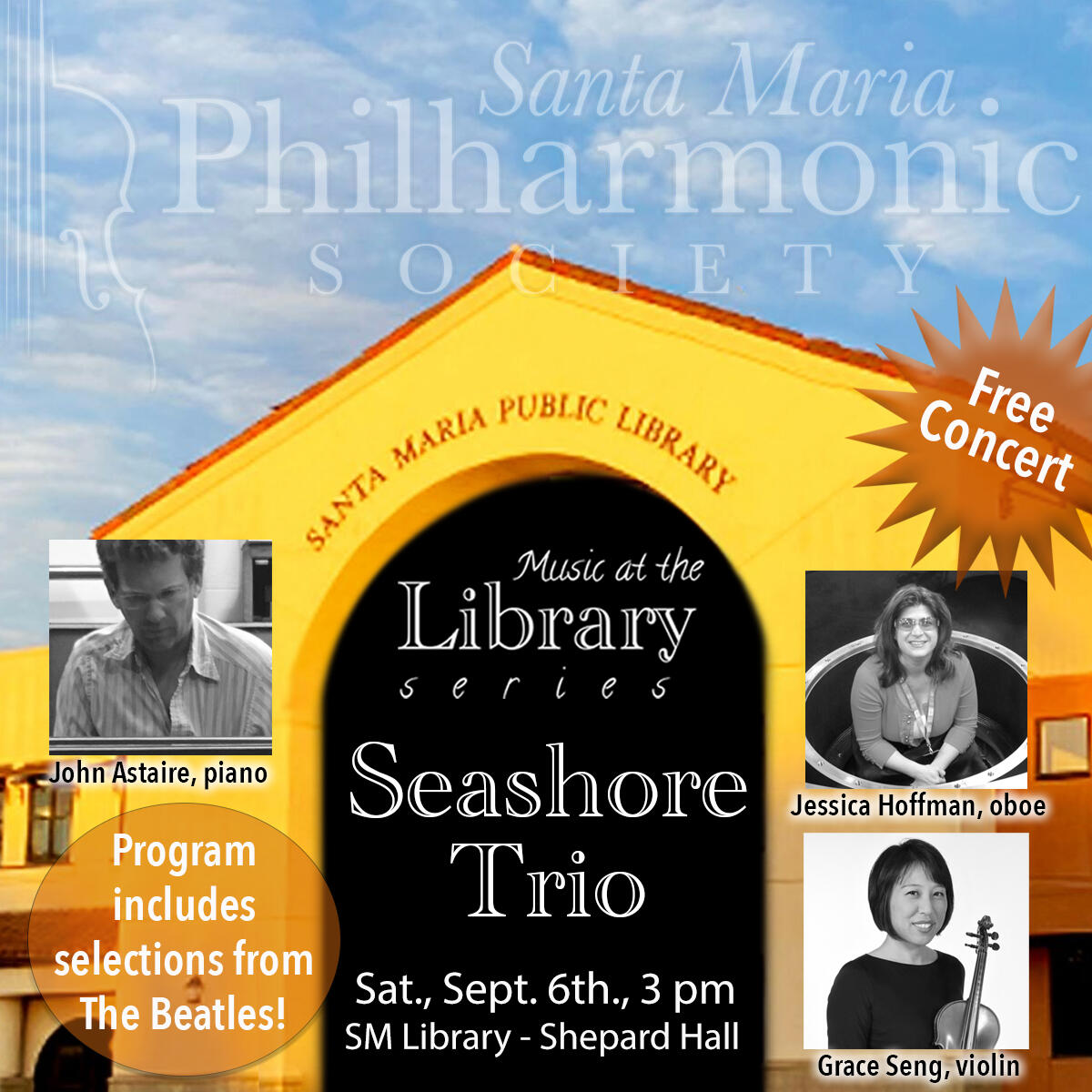 Campaign cover image for Music at the Library -Seashore Trio