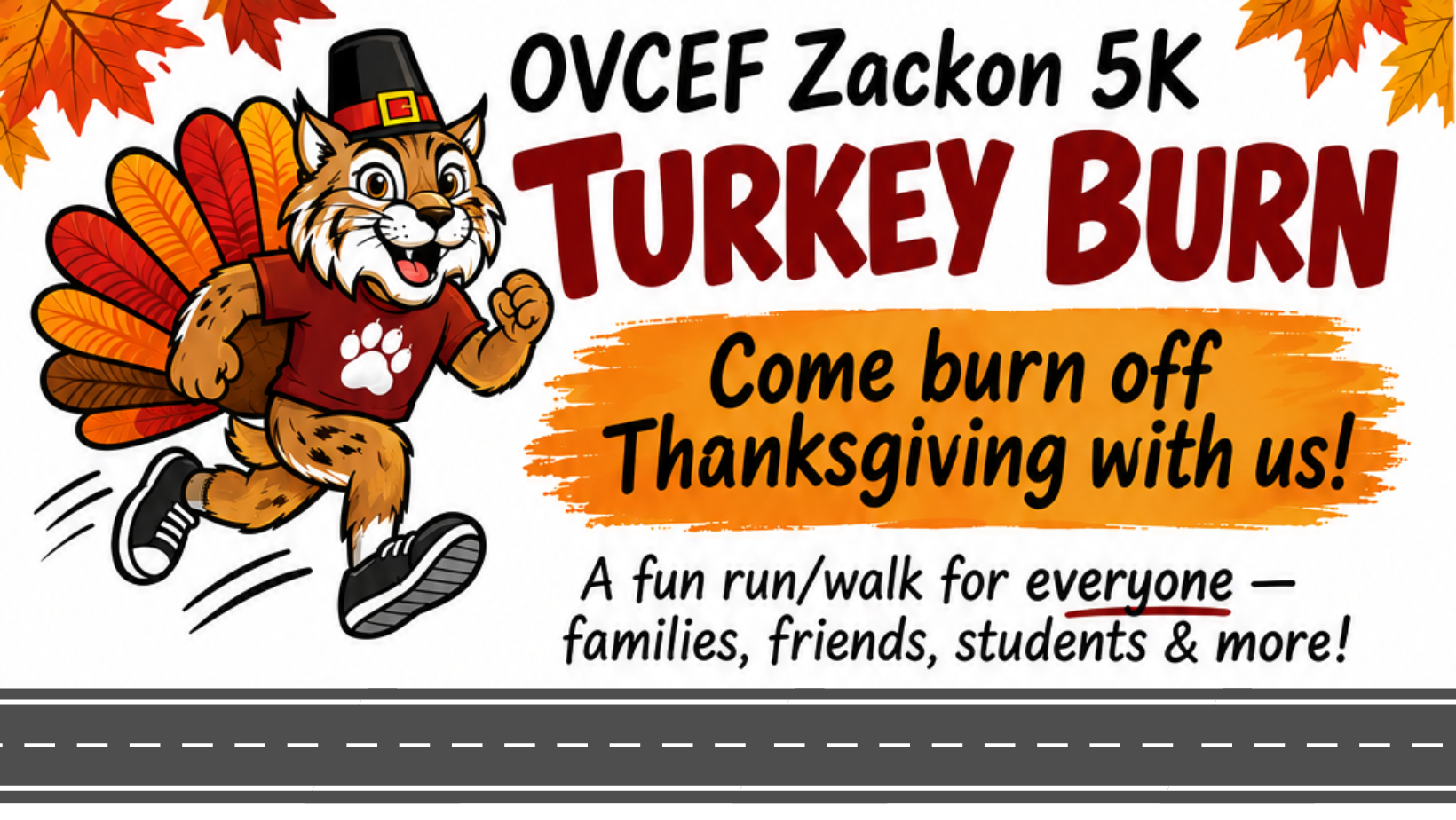 Campaign cover image for 2026 OVCEF Zackon 5k Turkey Burn and Pie Mile Fun Run
