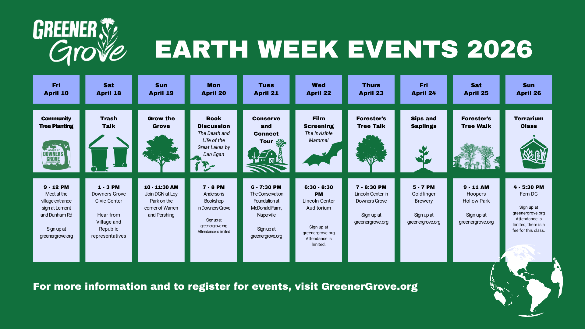 Campaign cover image for Greener Grove Earth Week Events 2026