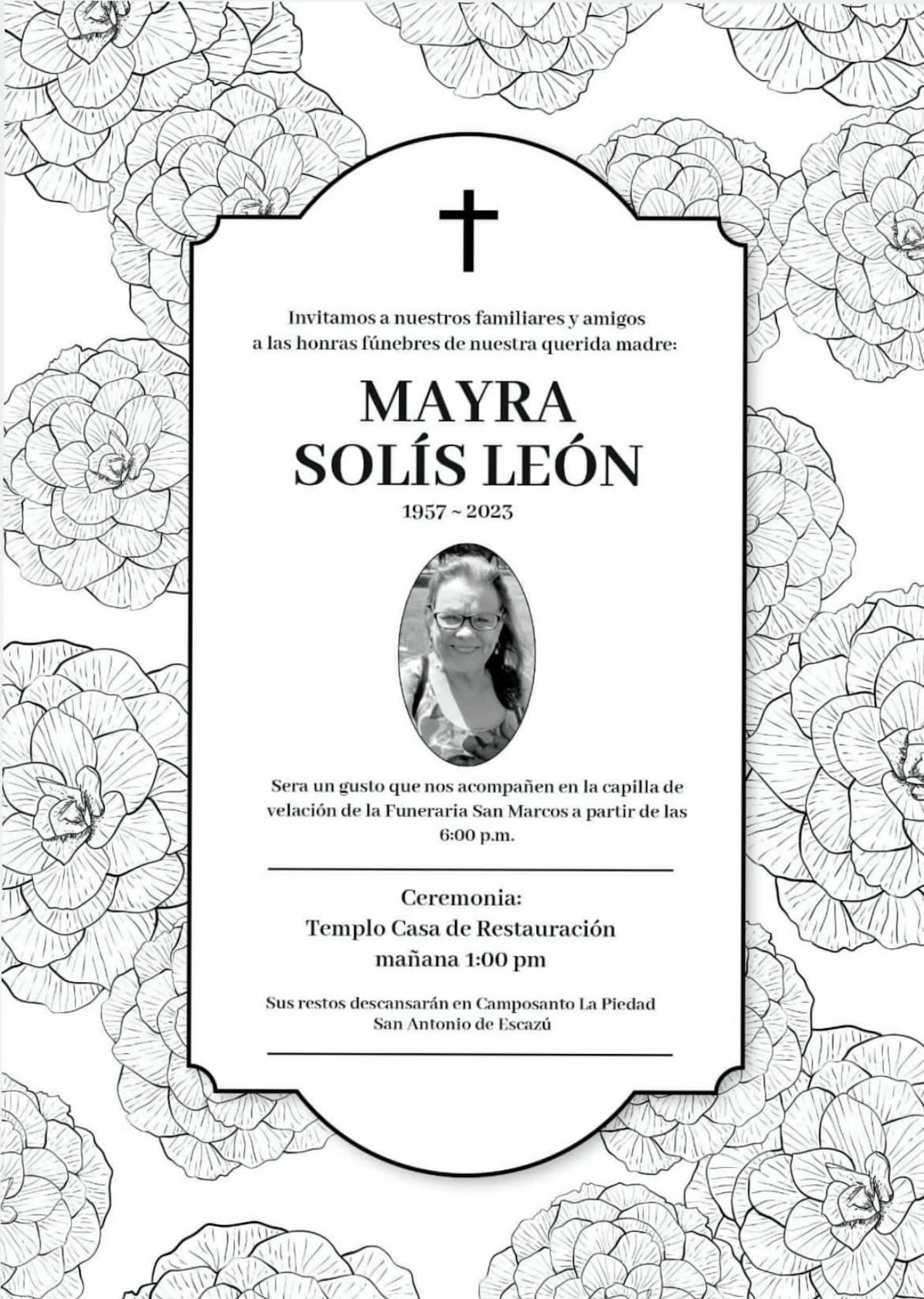 Campaign cover image for Mayra Solis Leon Funeral Fund