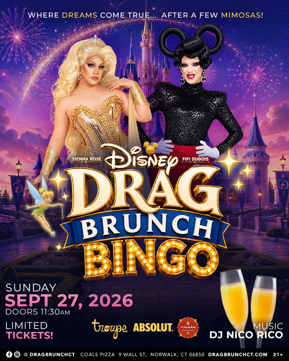 Campaign cover image for Drag Brunch CT : Disney BINGO Drag Brunch! (11:30AM - SUN SEPT 27, 2026)
