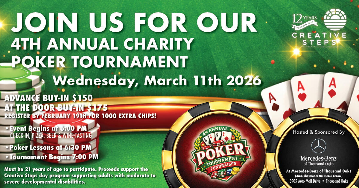 Campaign cover image for Creative Steps Poker Fundraiser 2026