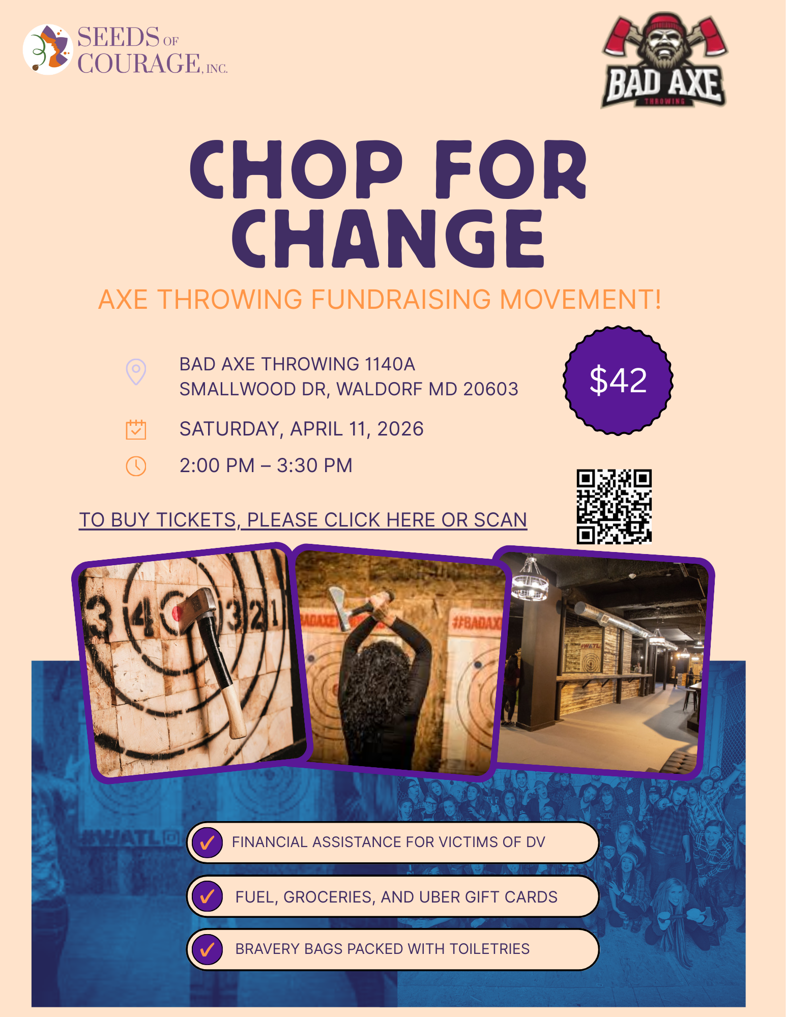 Campaign cover image for Chop for Change: Axe Throwing Event