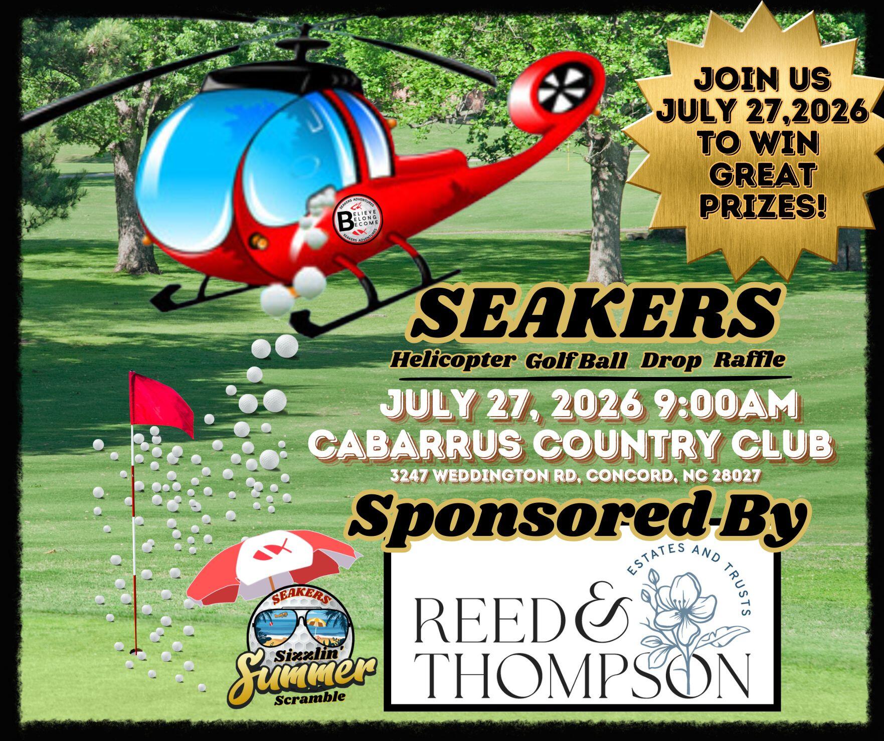 Campaign cover image for 2026 SEAKERS Sizzlin' Summer Scramble Helicopter Golf Ball Drop