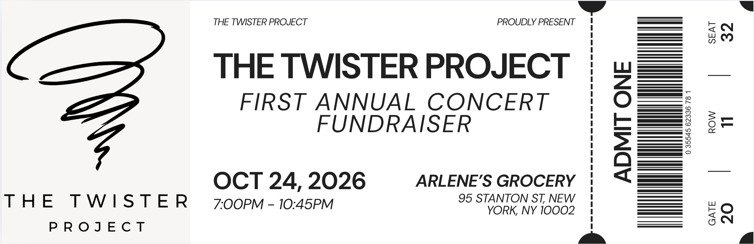 Campaign cover image for The Twister Project First Annual Concert