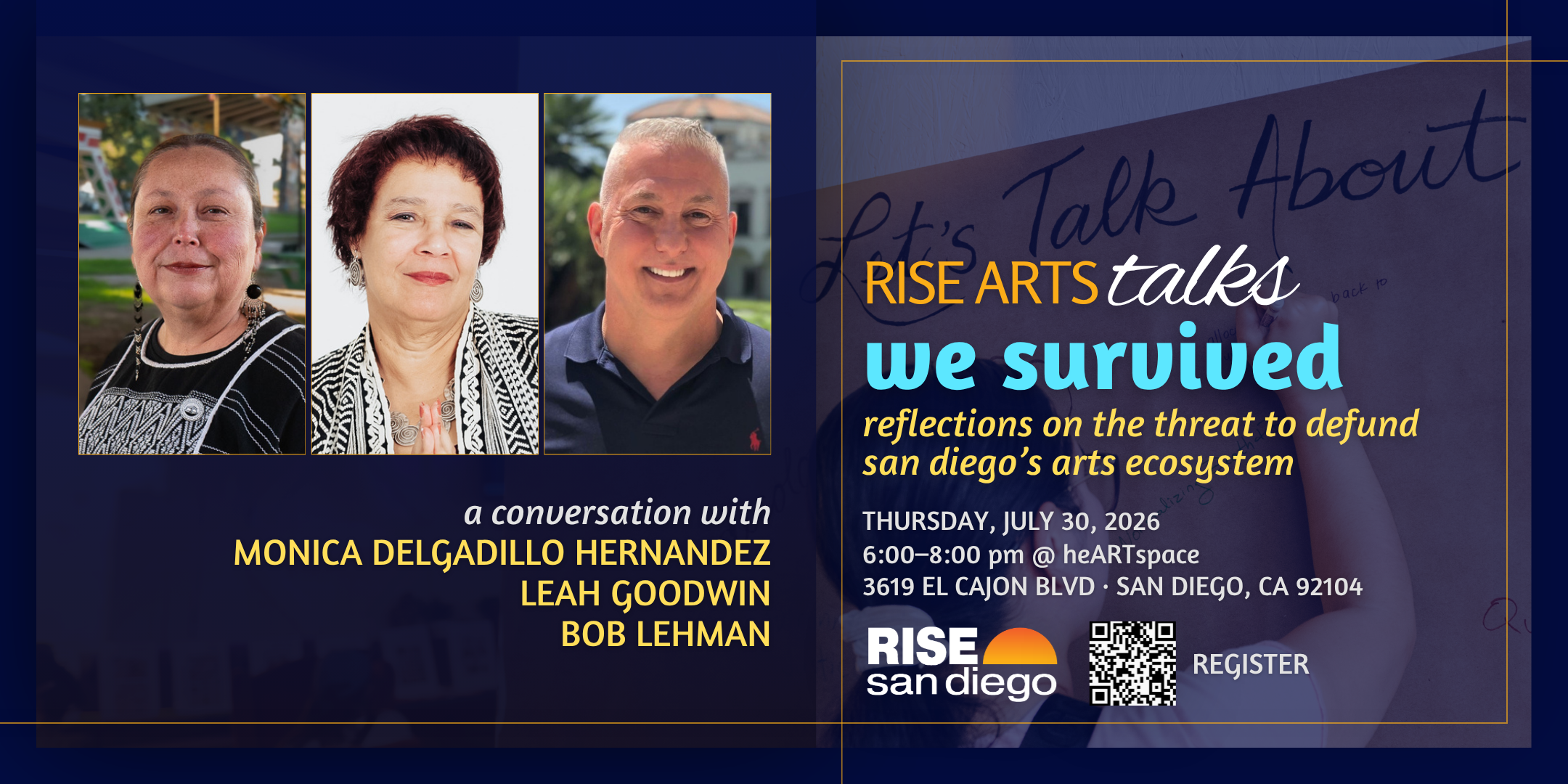 Campaign cover image for RISE Arts Talks — We survived: reflections on the threat to defund San Diego’s arts ecosystem
