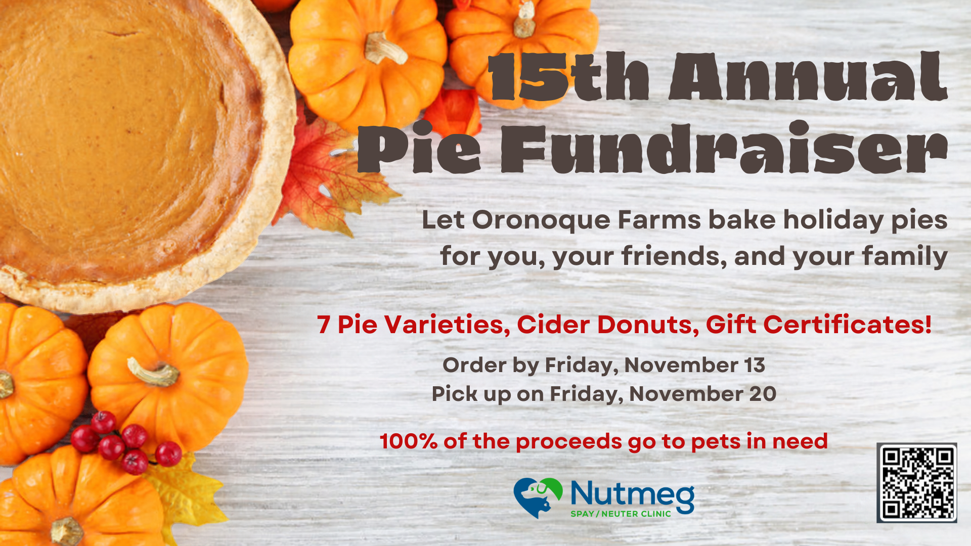 Campaign cover image for 2026 Thanksgiving Pie Fundraiser!