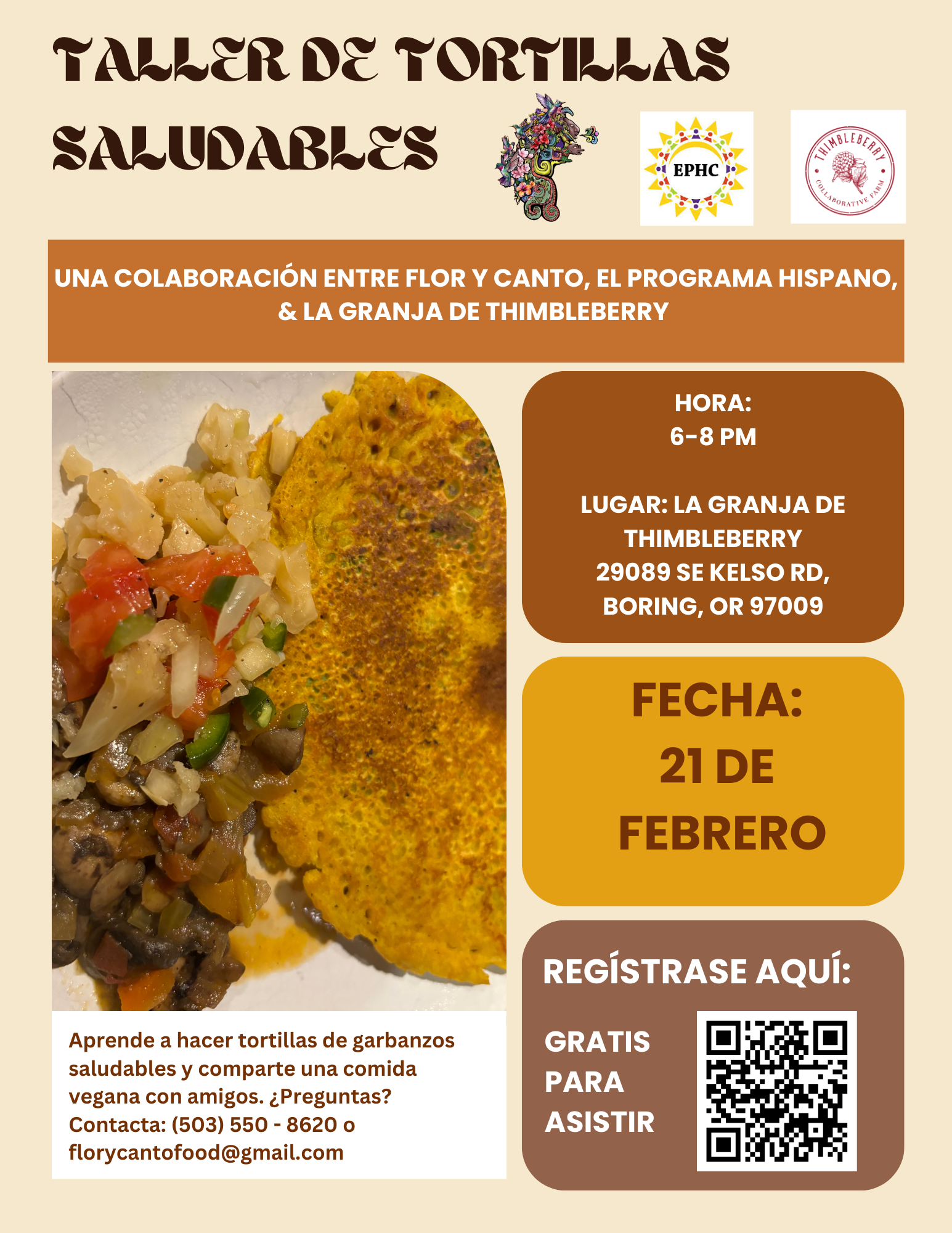 Campaign cover image for Taller de Tortillas Saludables con Flor y Canto & El Programa Hispano