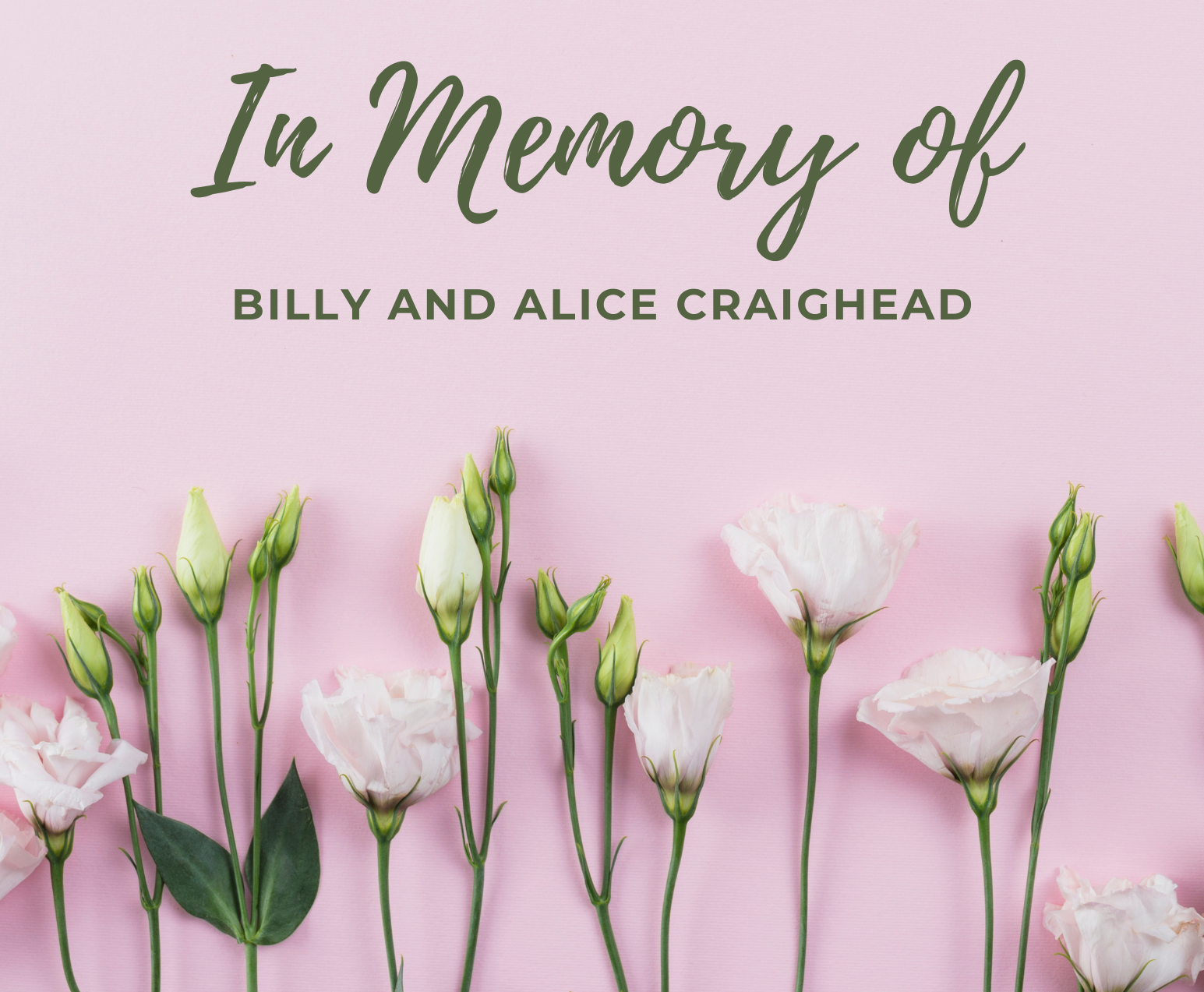 Campaign cover image for Memorial Donation for Billy and Alice Craighead
