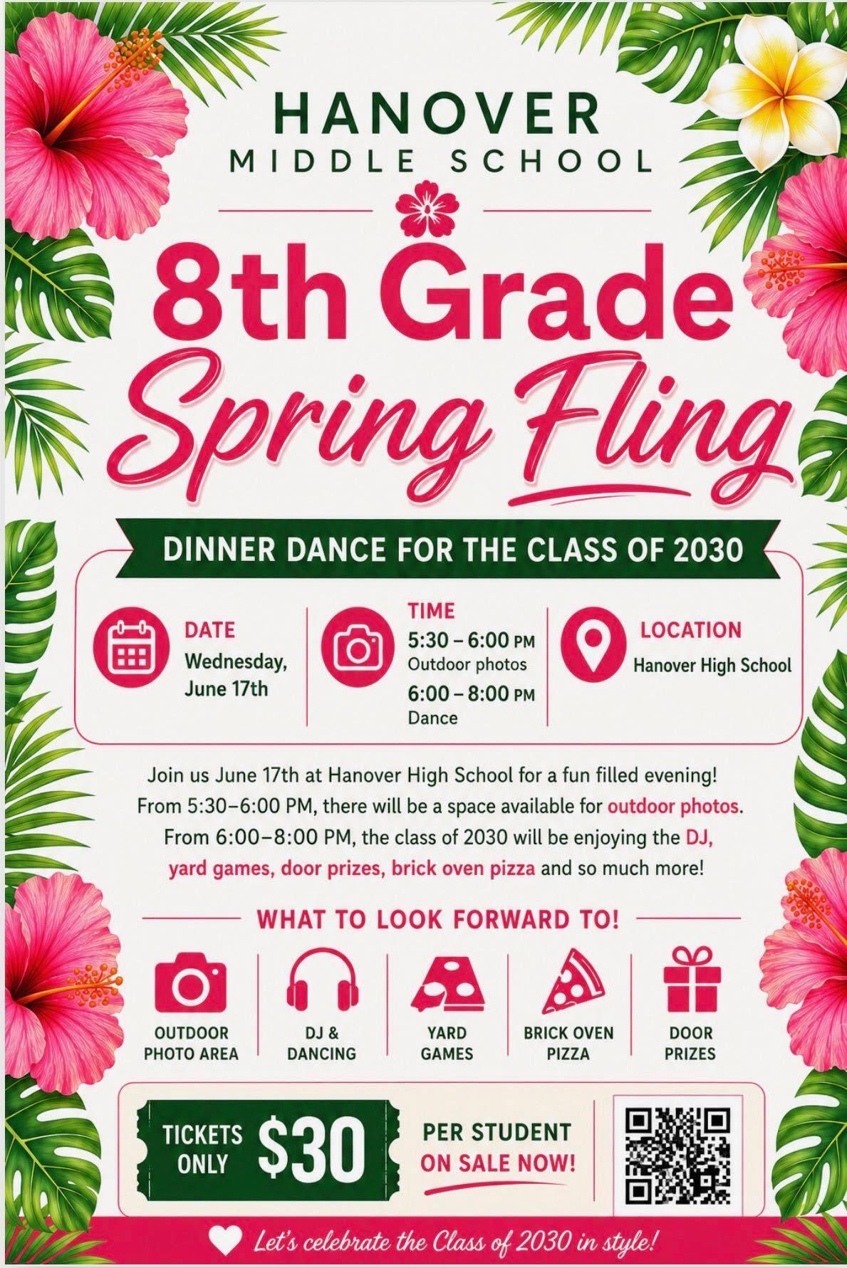Campaign cover for Hanover Middle School 8th Grade Spring Fling Class of 2030