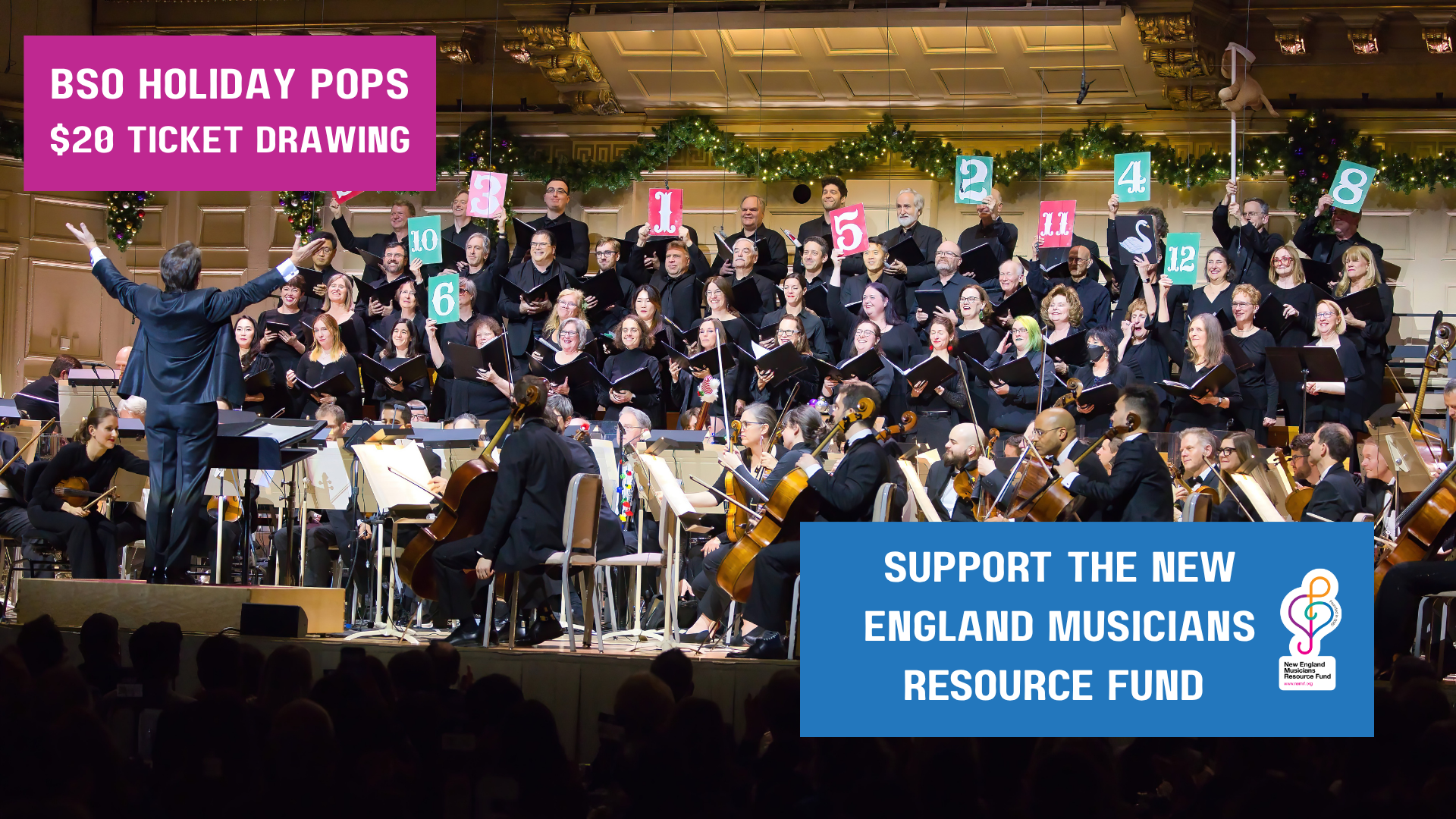 Campaign cover image for Music is calling, are you in? Win a 5-TICKET TABLE to a BSO's Holiday Pops Concert this December!