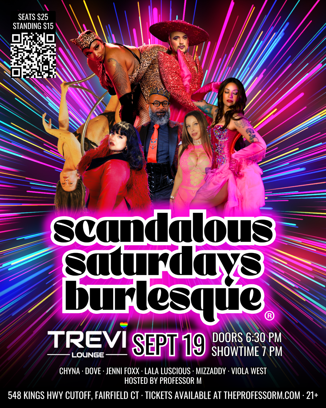 Campaign cover image for Scandalous Saturdays Burlesque (September 19, 2026 @ 7 PM)