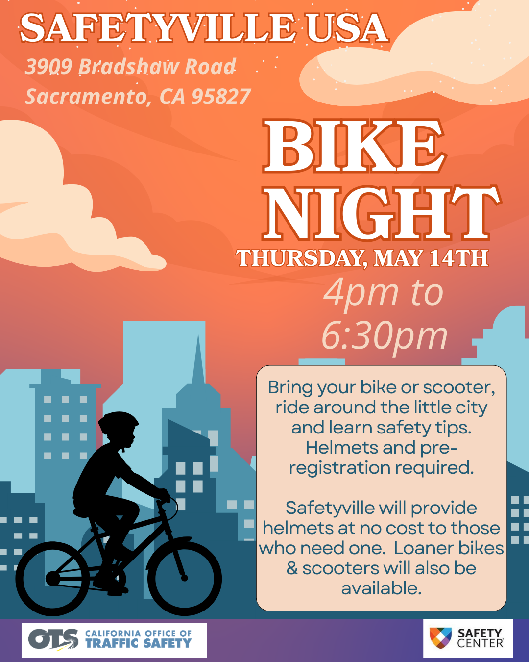 Campaign cover image for Safetyville Bike Night - May 14, 2026