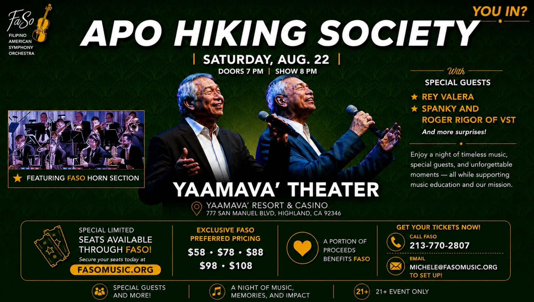 Campaign cover image for Apo Hiking Society featuring FASO