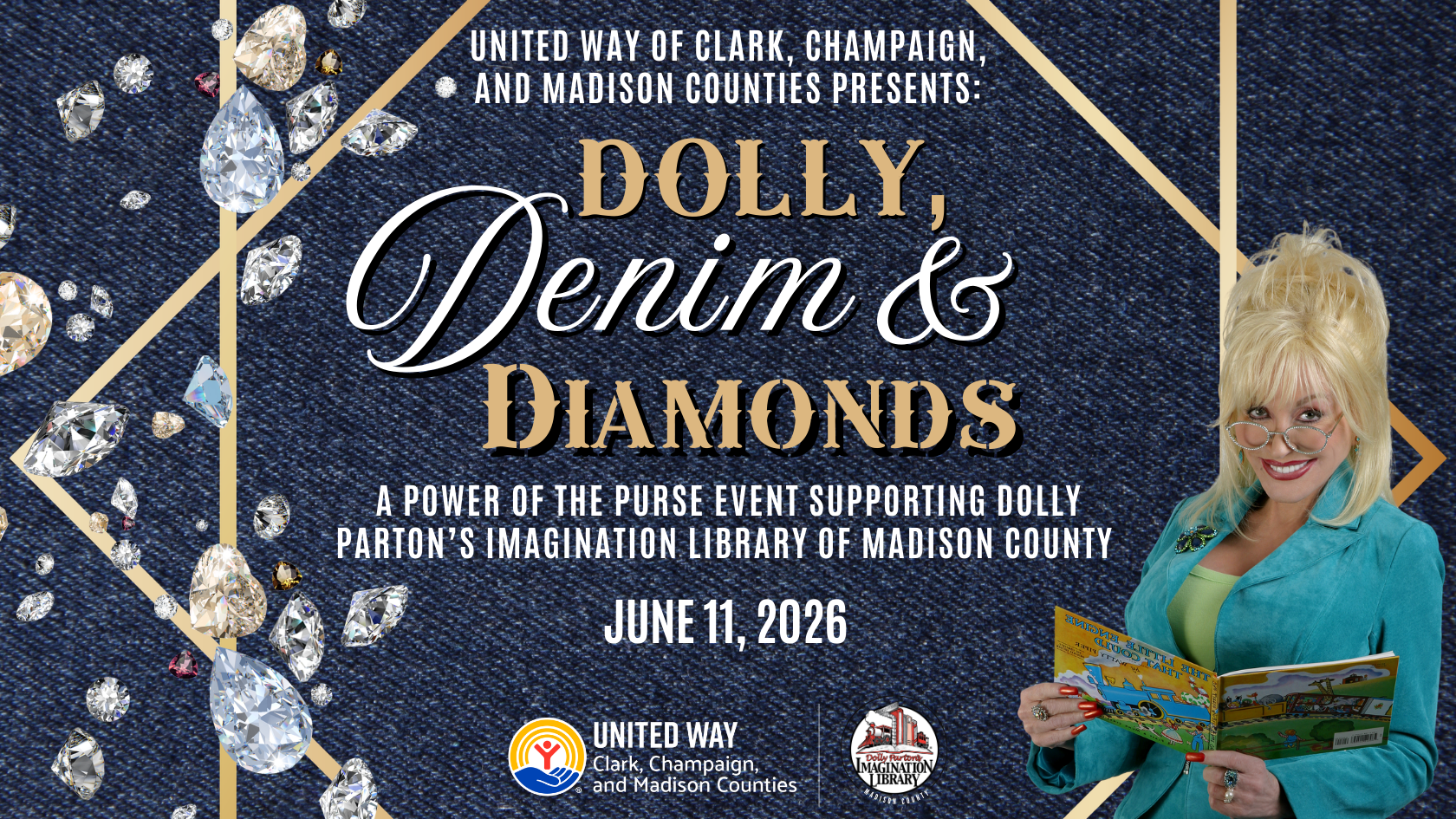 Campaign cover image for 2026 Madison County Dolly, Denim & Diamonds