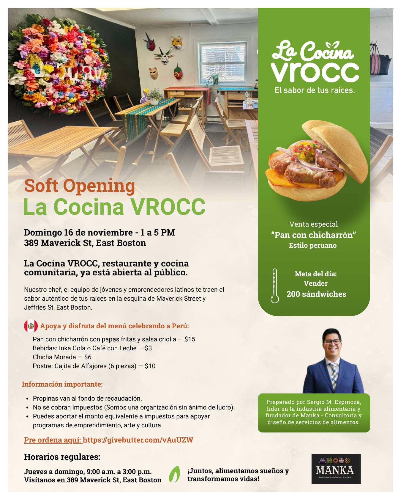 Campaign cover image for Soft Opening – La Cocina VROCC 🍽️