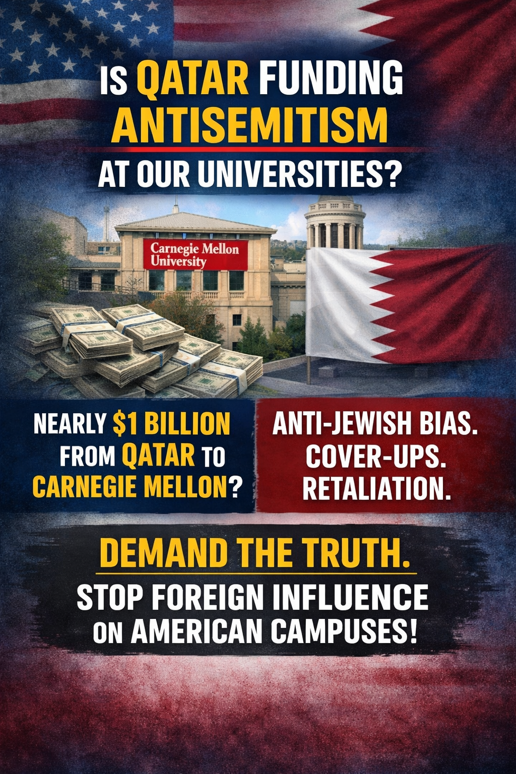 Campaign cover for Are we going to allow Qatar to fund our universities?