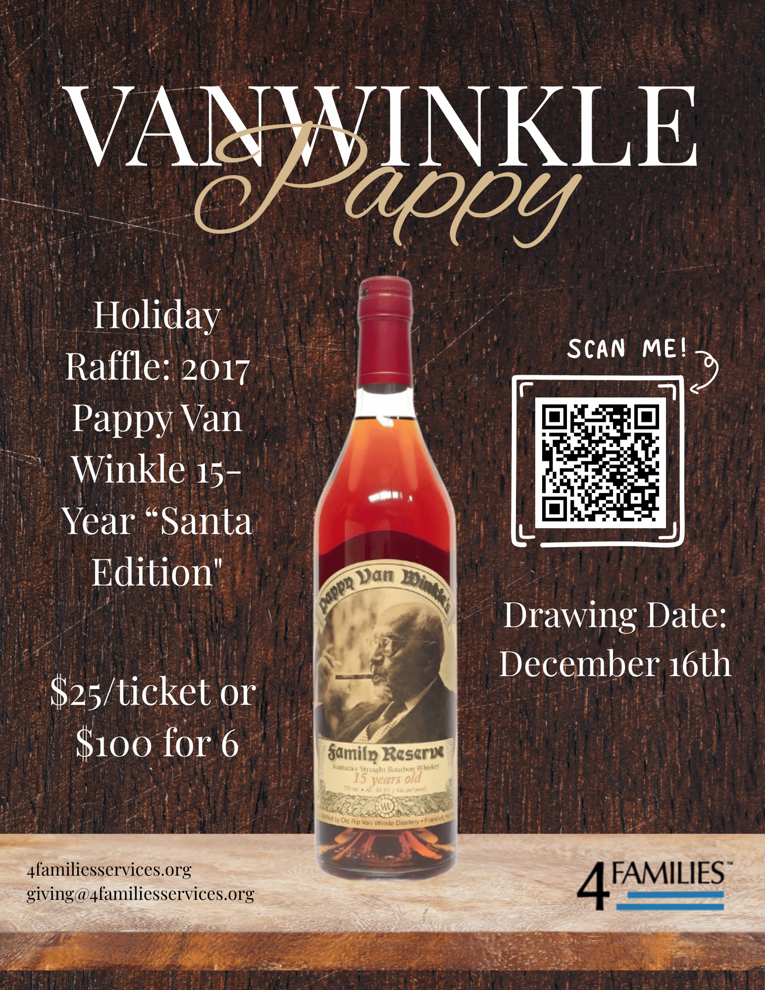 Campaign cover image for HOLIDAY RAFFLE: 2017 PAPPY VAN WINKLE 15-YEAR “SANTA EDITION"