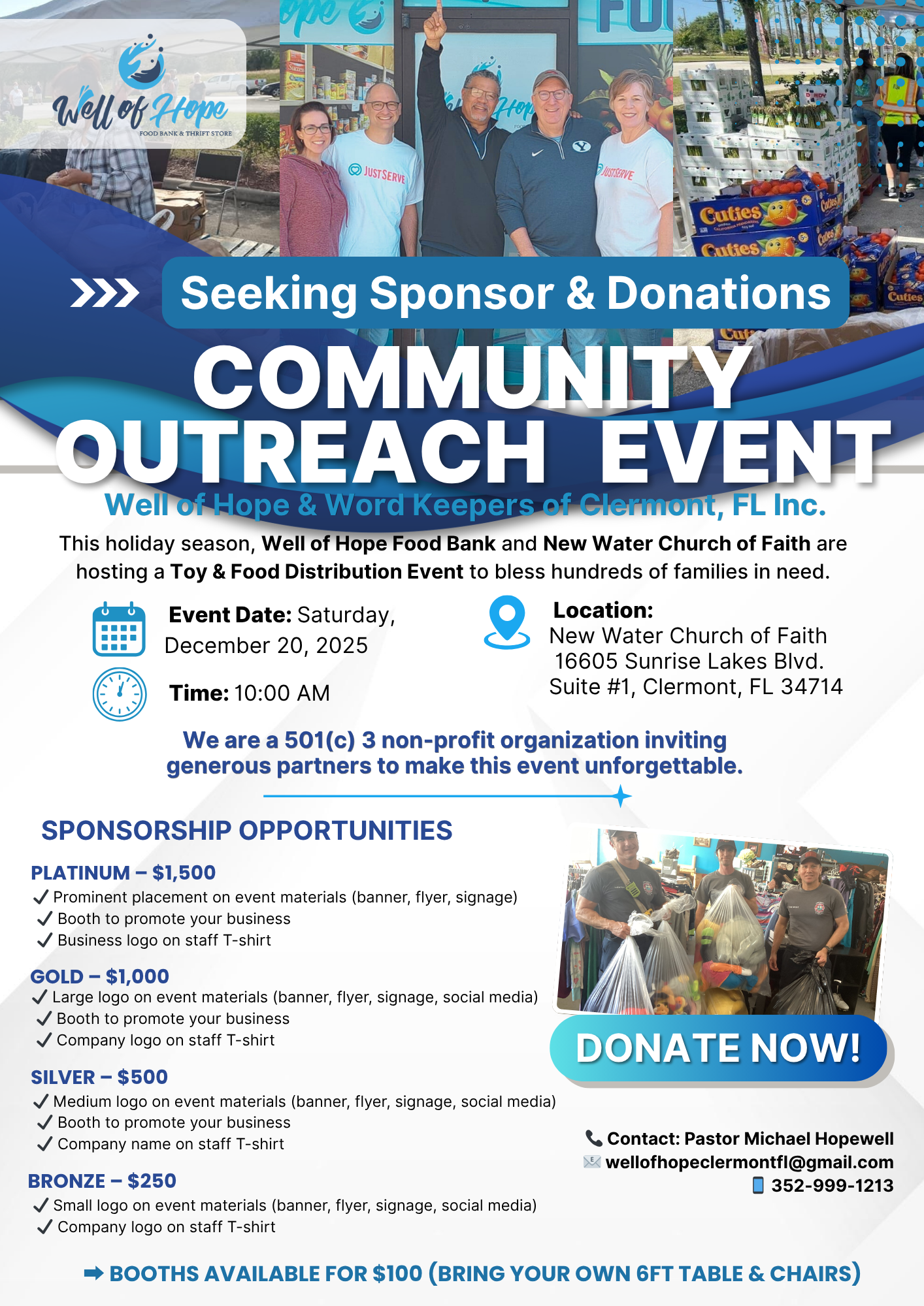 Campaign cover image for Holiday Toy & Food Drive — Bring Joy to Clermont Families 🎁🧡