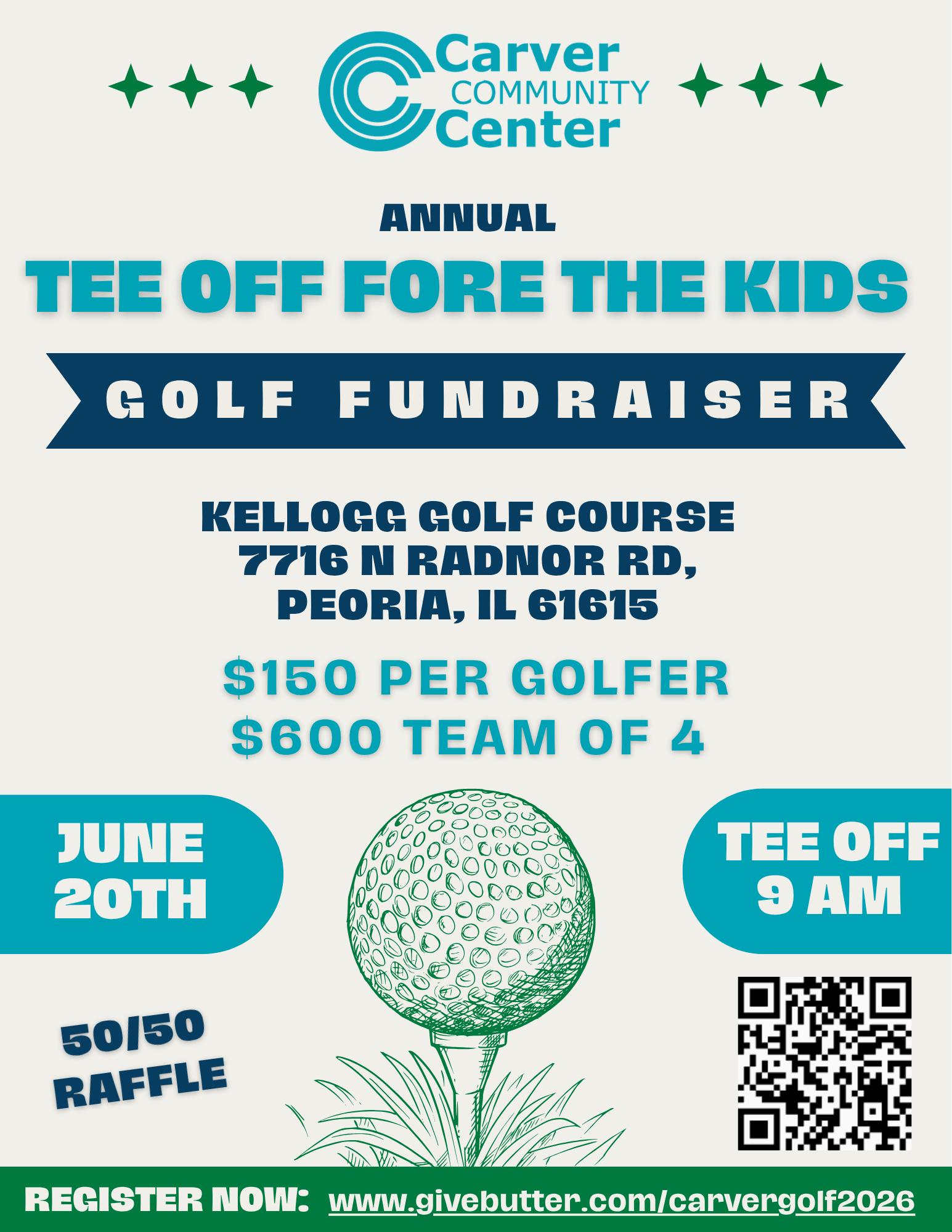 Campaign cover image for Carver's Annual Tee Off Fore the Kids