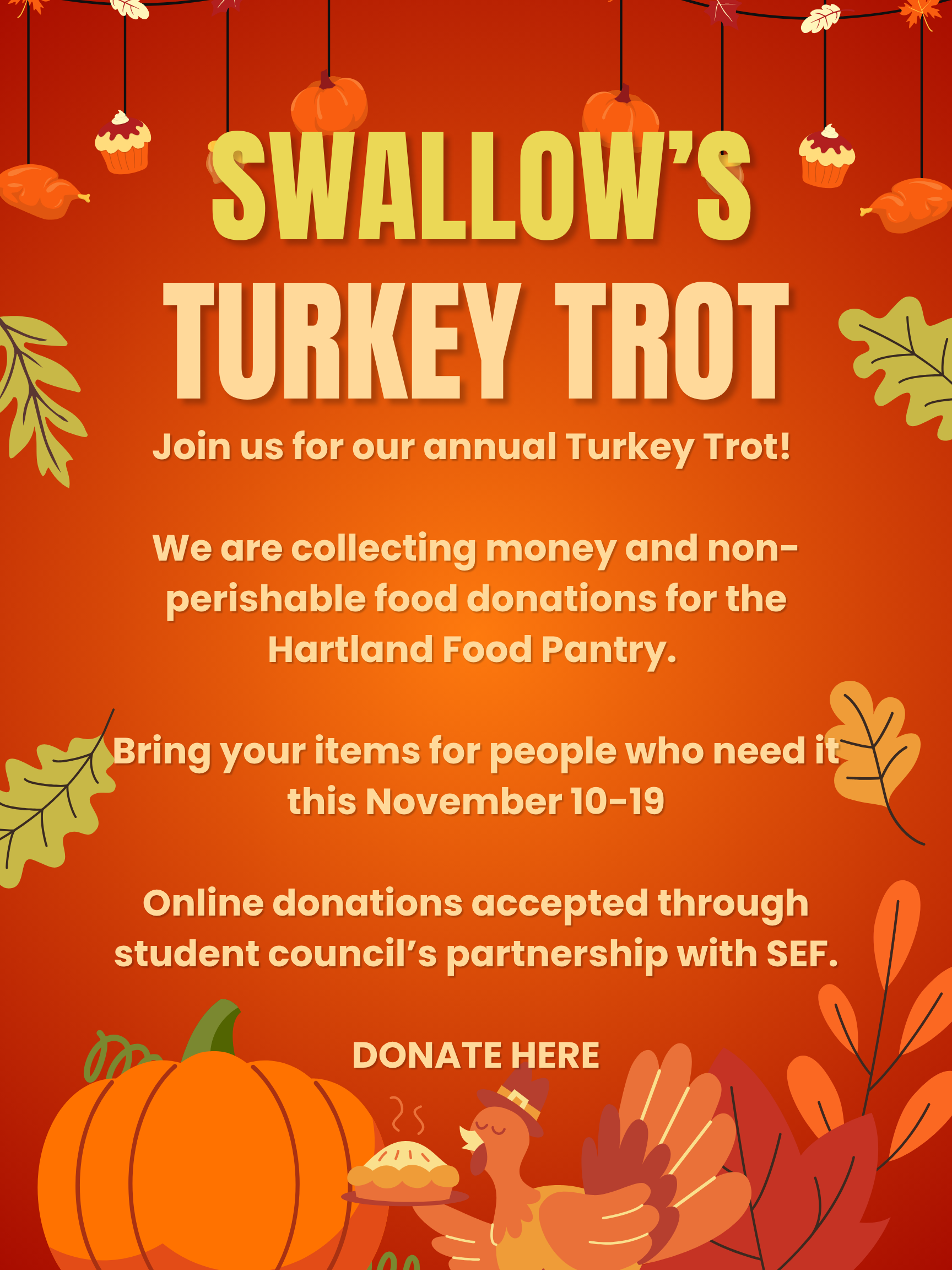 Campaign cover image for Swallow's Student Council Turkey Trot
