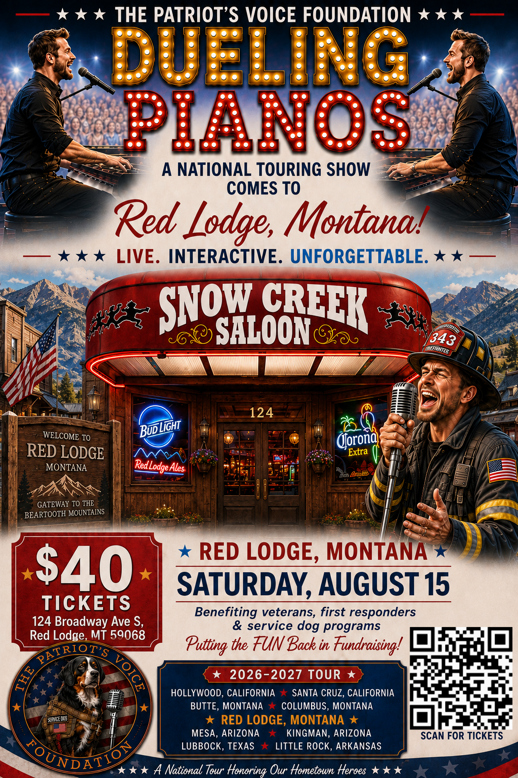 Campaign cover image for Dueling Pianos Benefit Tour - Red Lodge, MT