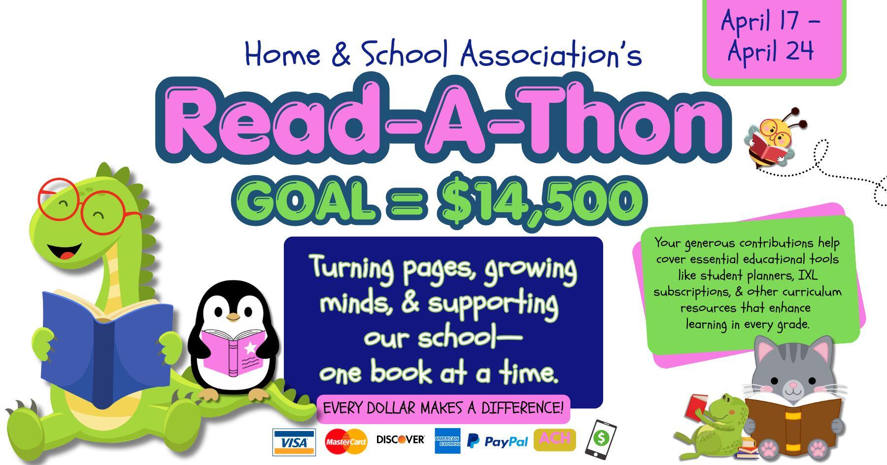 Campaign cover image for 2026 HSA  Read - A - Thon: Turning Pages, Growing Minds, and Supporting Our School - One Book at a Time!