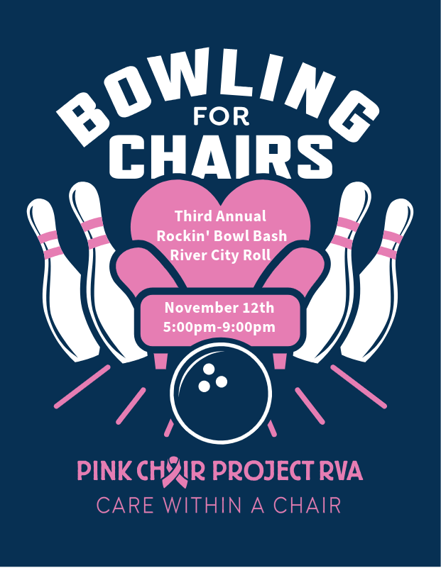 Campaign cover image for Bowling for Chairs 2024 | Pink Chair Project RVA | November 12th | 5:00 - 9:00 PM