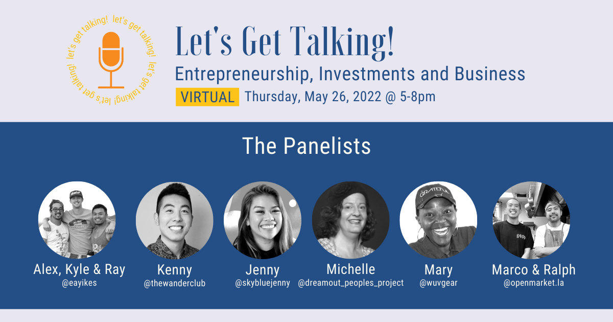 Campaign cover image for [cancel] 22/05/26 Let's Get Talking! (s08.04) VIRTUAL - Entrepreneurship, Investments and Business