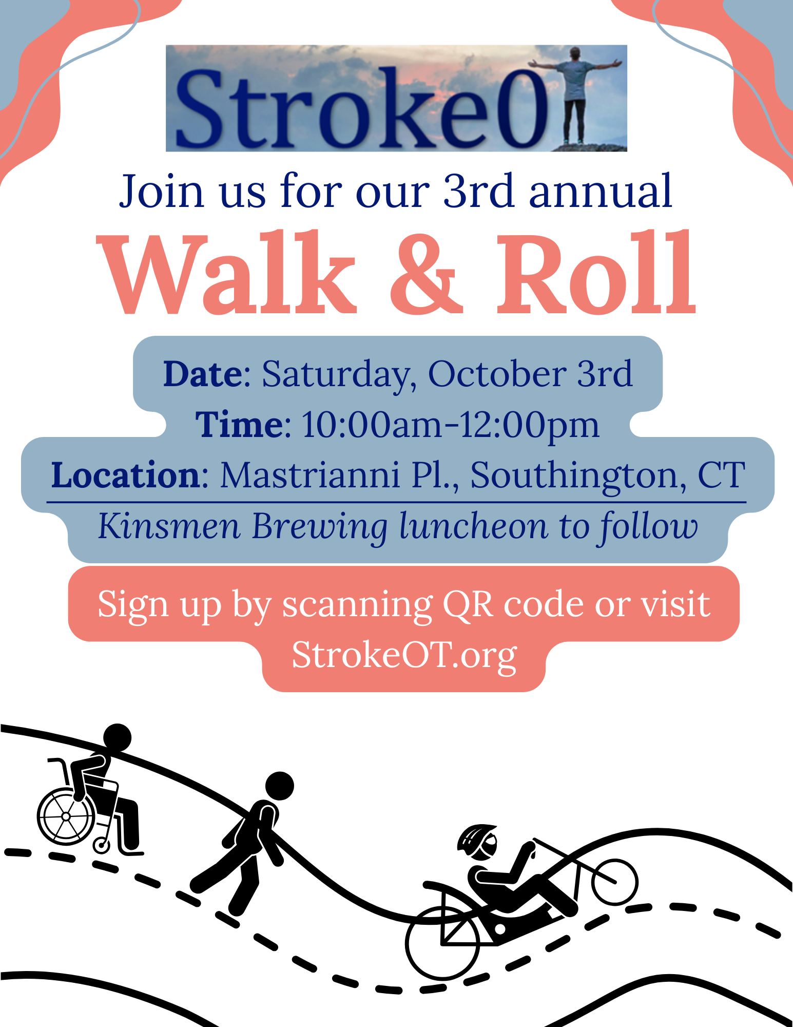 Campaign cover image for StrokeOT: 3rd Annual Walk and Roll on the Southington Linear Trail