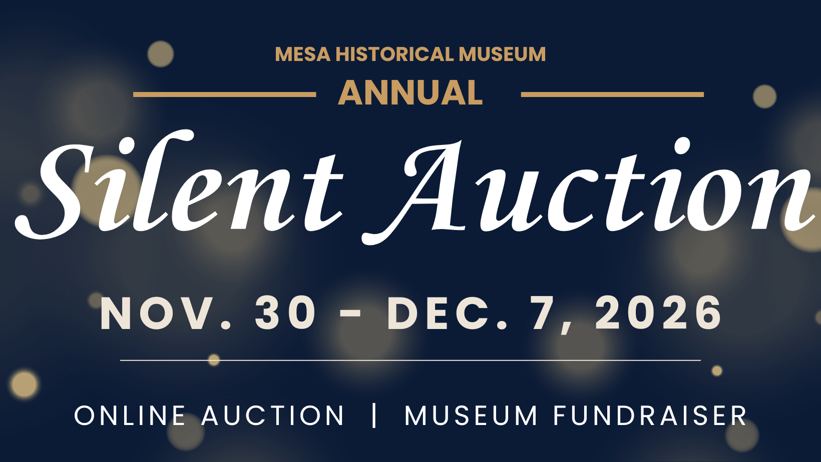 Campaign cover image for Mesa Historical Museum's 2026 Online Silent Auction