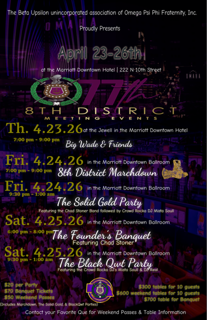 Campaign cover image for Omega Psi Phi 8th District Events