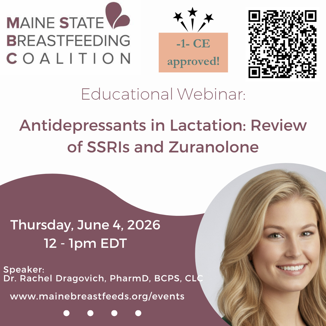 Campaign cover image for MSBC 6/4/26: Webinar: "Antidepressants in Lactation: Review of SSRIs and Zuranolone"