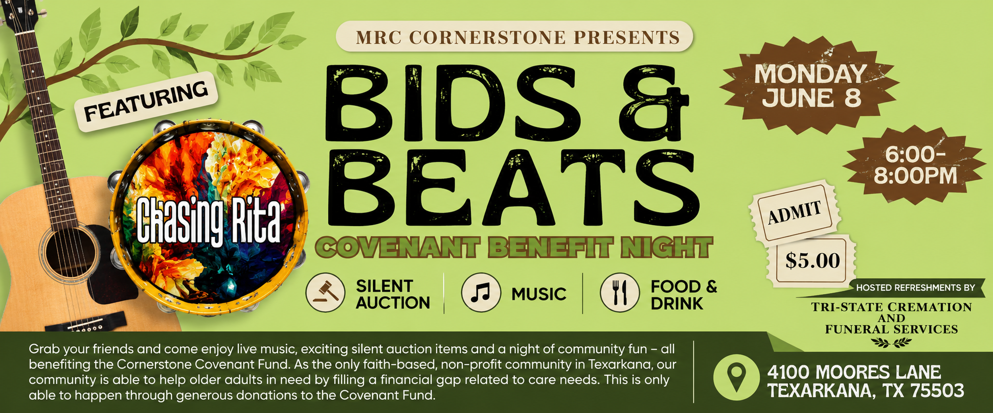 Campaign cover image for MRC Cornerstone Bids & Beats Covenent Benefit Night