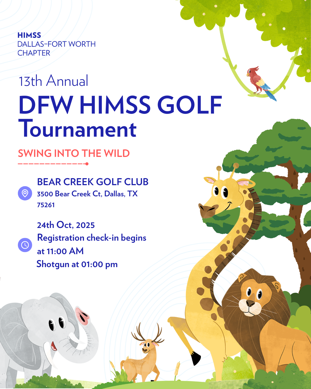 Campaign cover image for Swing into the Wild with the 2025 DFW HIMSS Golf Tournament!