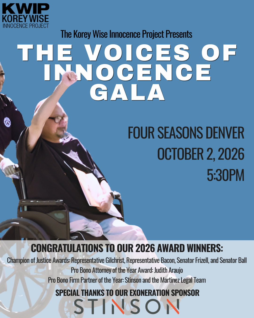 Campaign cover image for Korey Wise Innocence Project Gala 2026