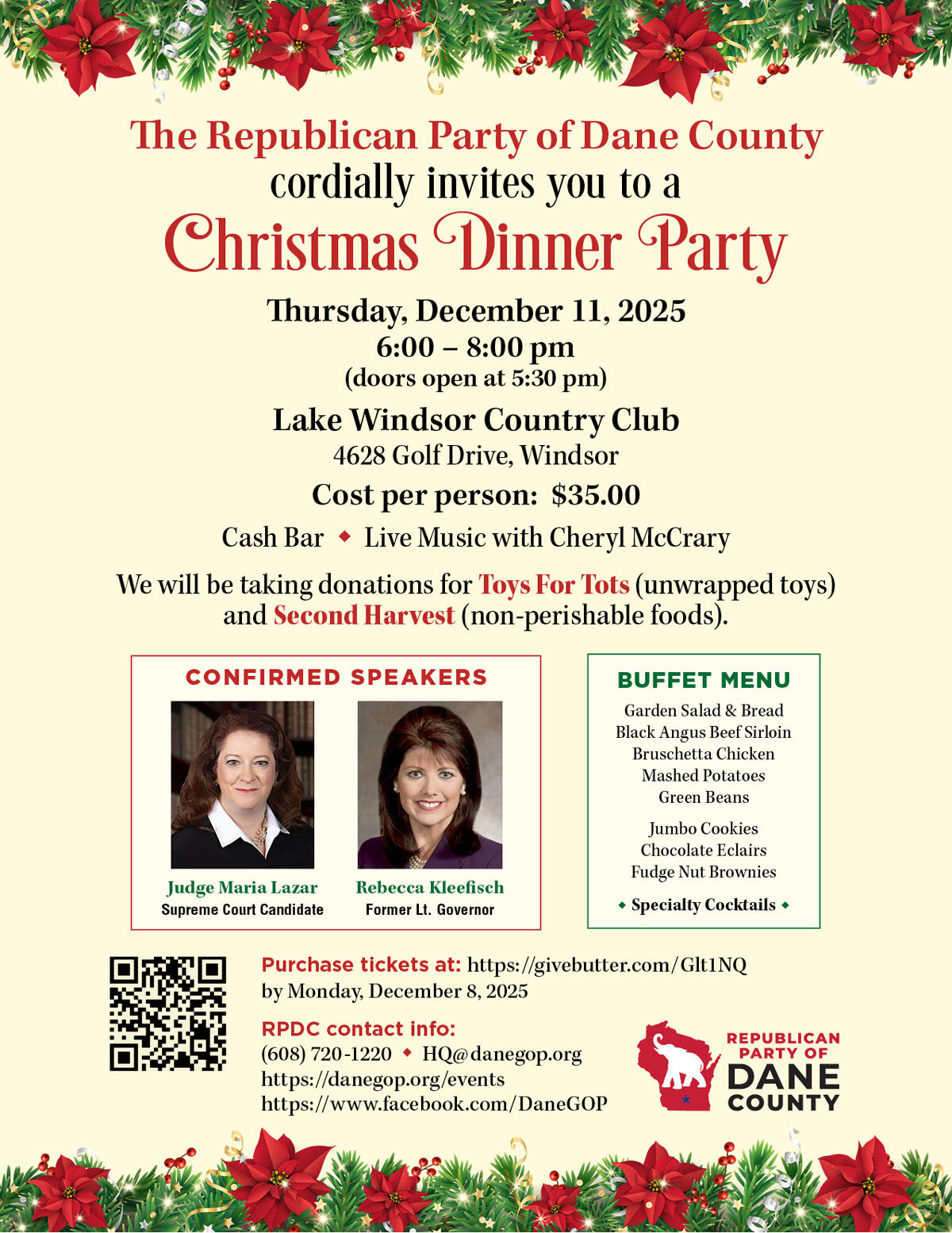 Campaign cover image for Christmas Party - Republican Party of Dane County