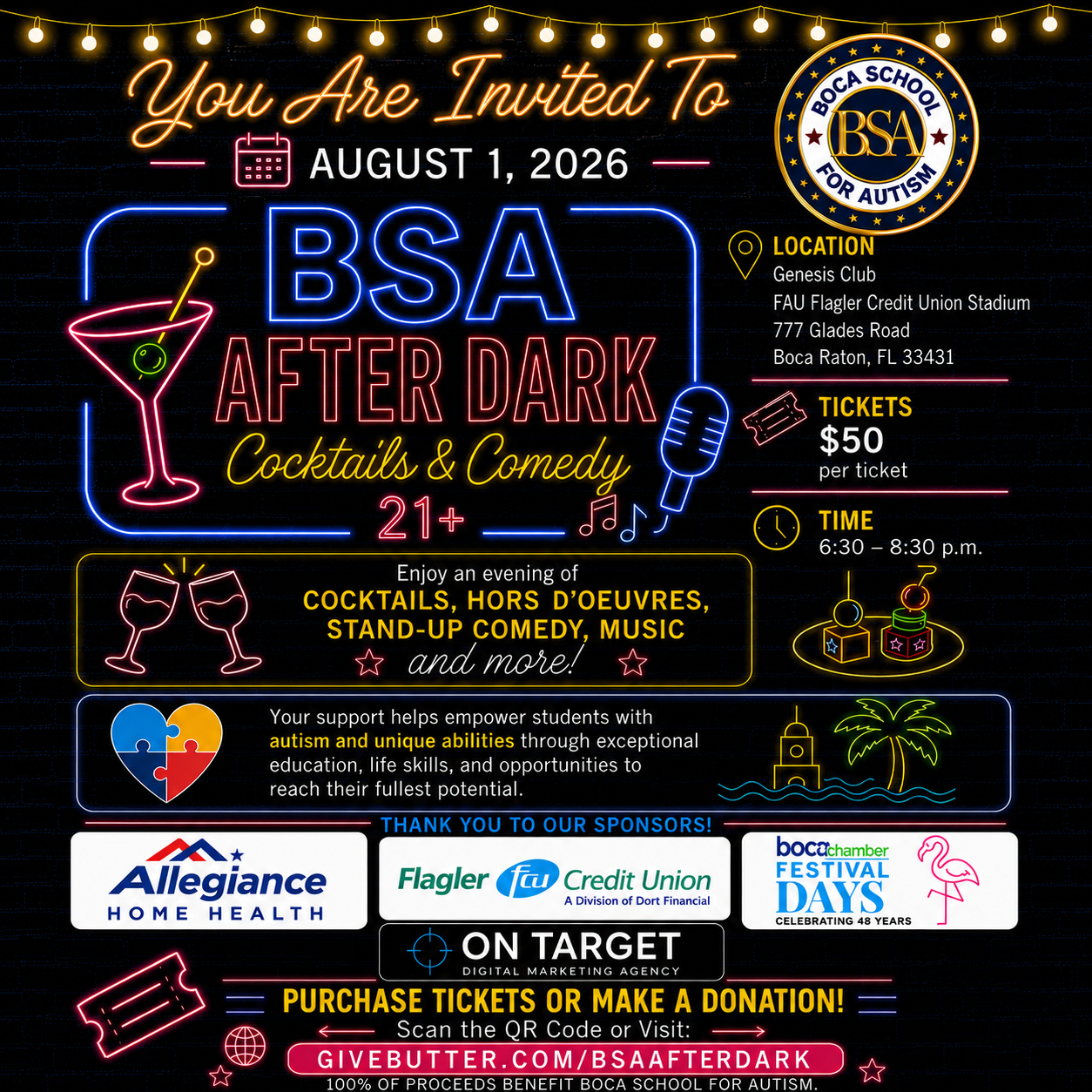 Campaign cover image for BSA After Dark Cocktails and Comedy