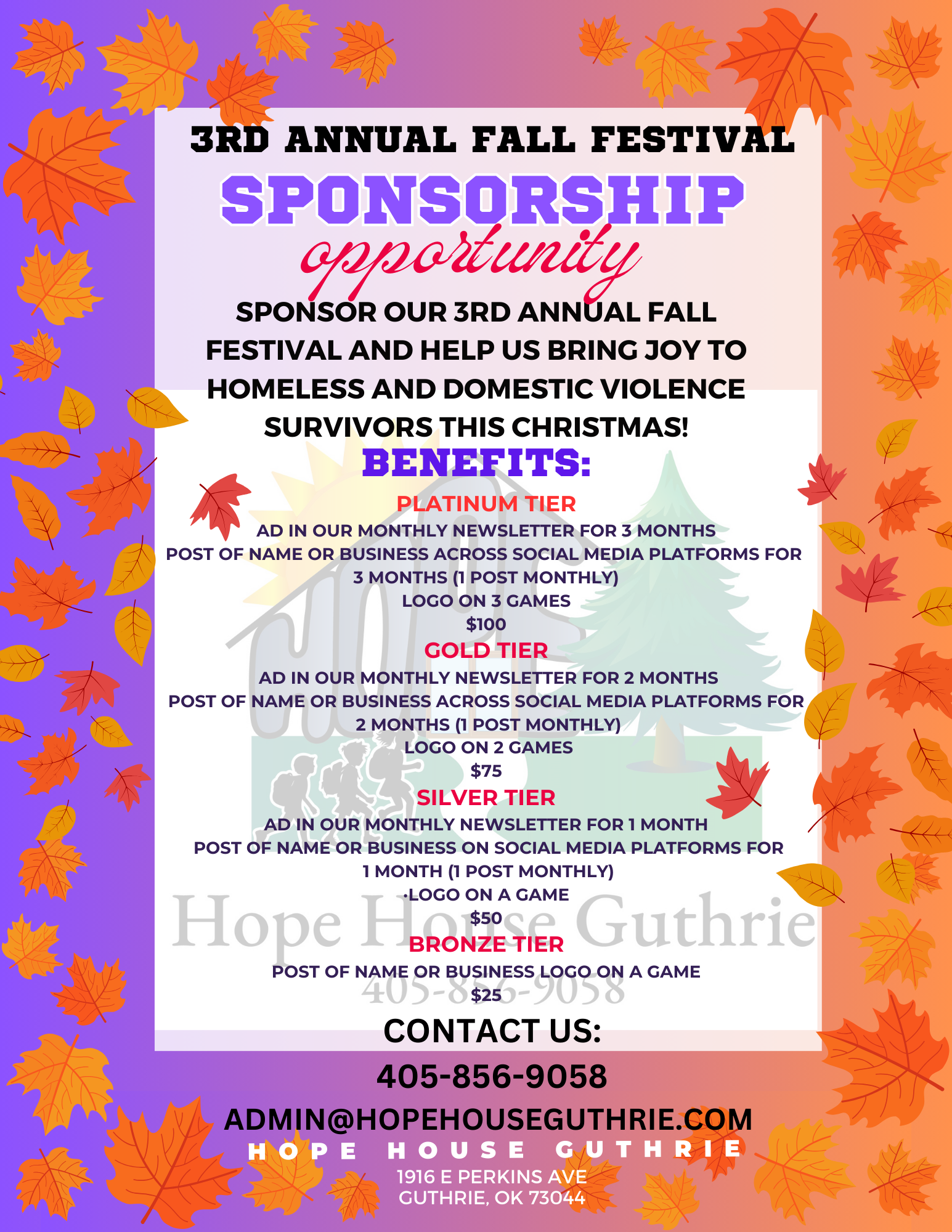 Campaign cover image for HOPE HOUSE GUTHRIE FALL FESTIVAL 2024