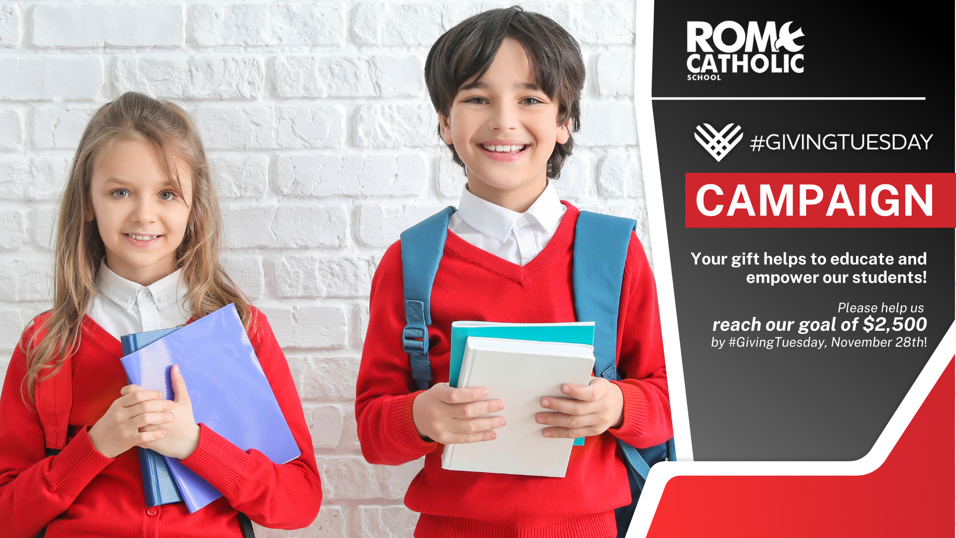 Campaign cover image for Giving Tuesday 2023 |  Rome Catholic School