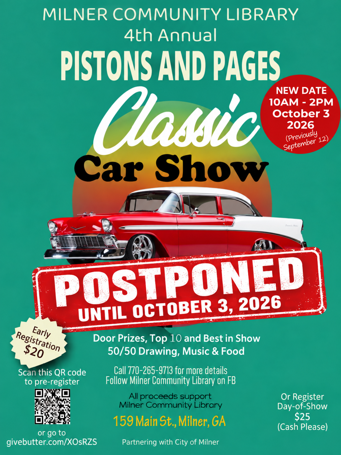 Campaign cover image for Pistons and Pages Car Show 2026