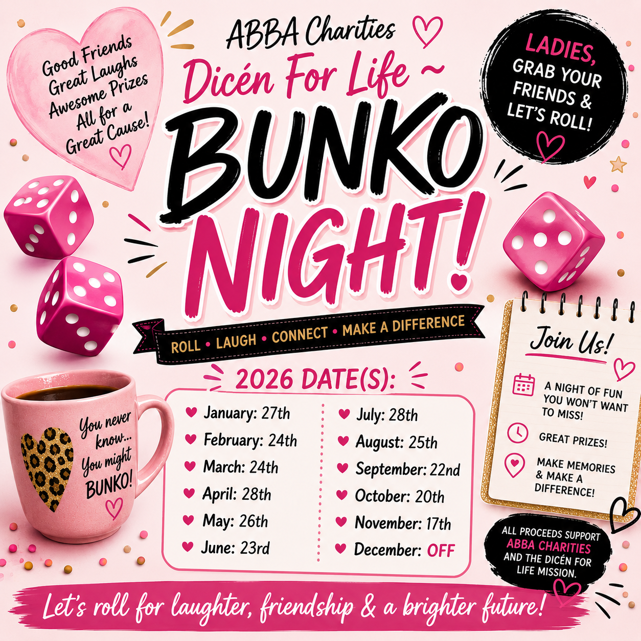 Campaign cover image for 2026 Dicén For LIFE ~ BUNKO Night Out! - TICKETS AVAILABLE THE 1ST OF EACH BUNKO MONTH