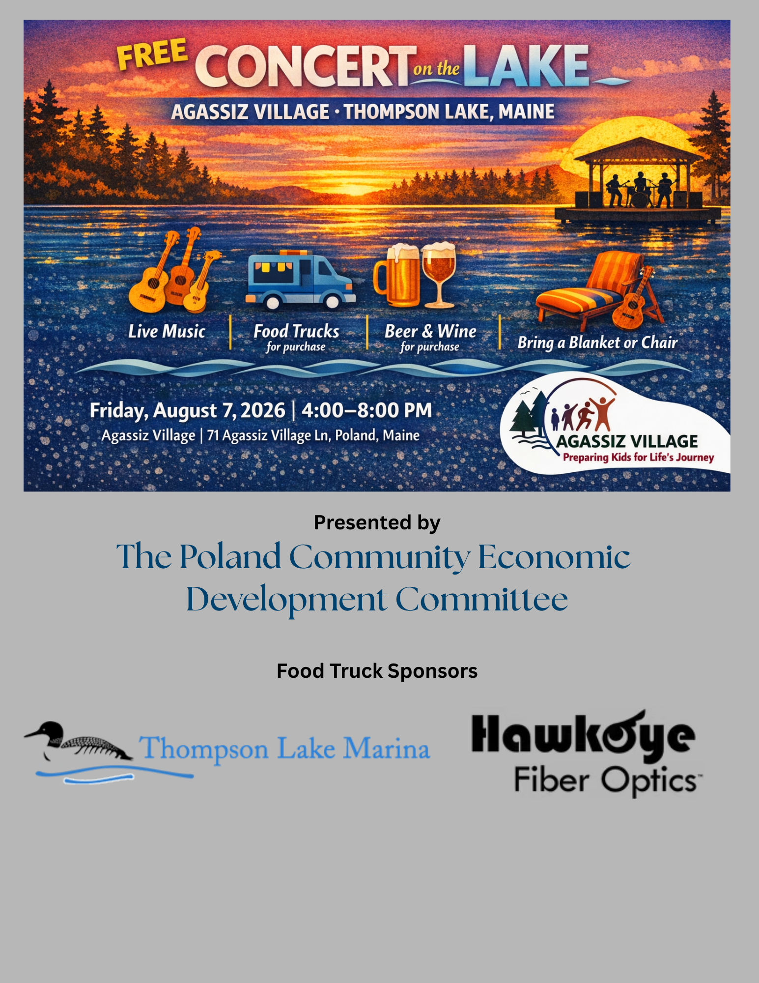 Campaign cover image for 2026 Agassiz Village Concert on the Lake