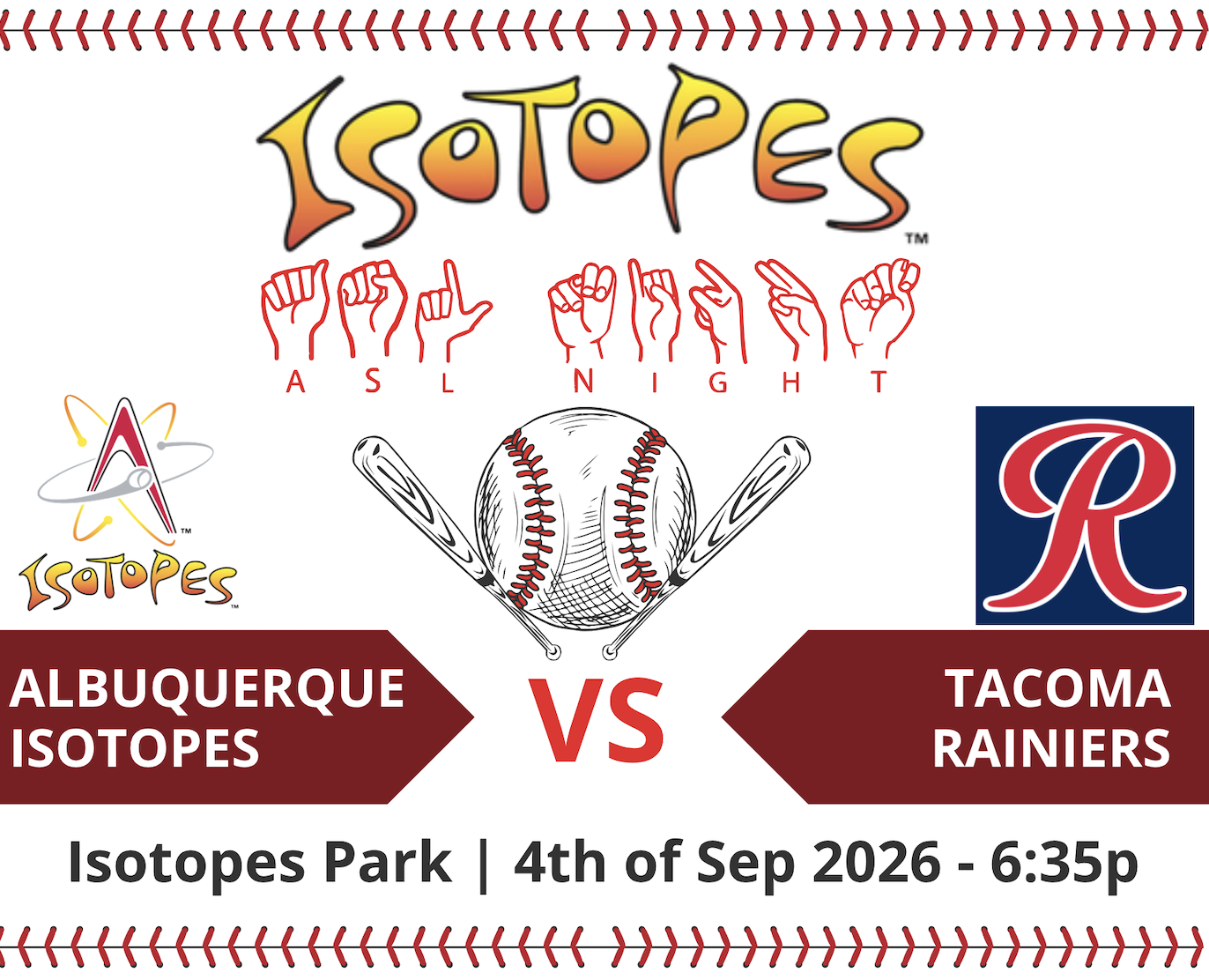 Campaign cover image for Isotopes ASL Night