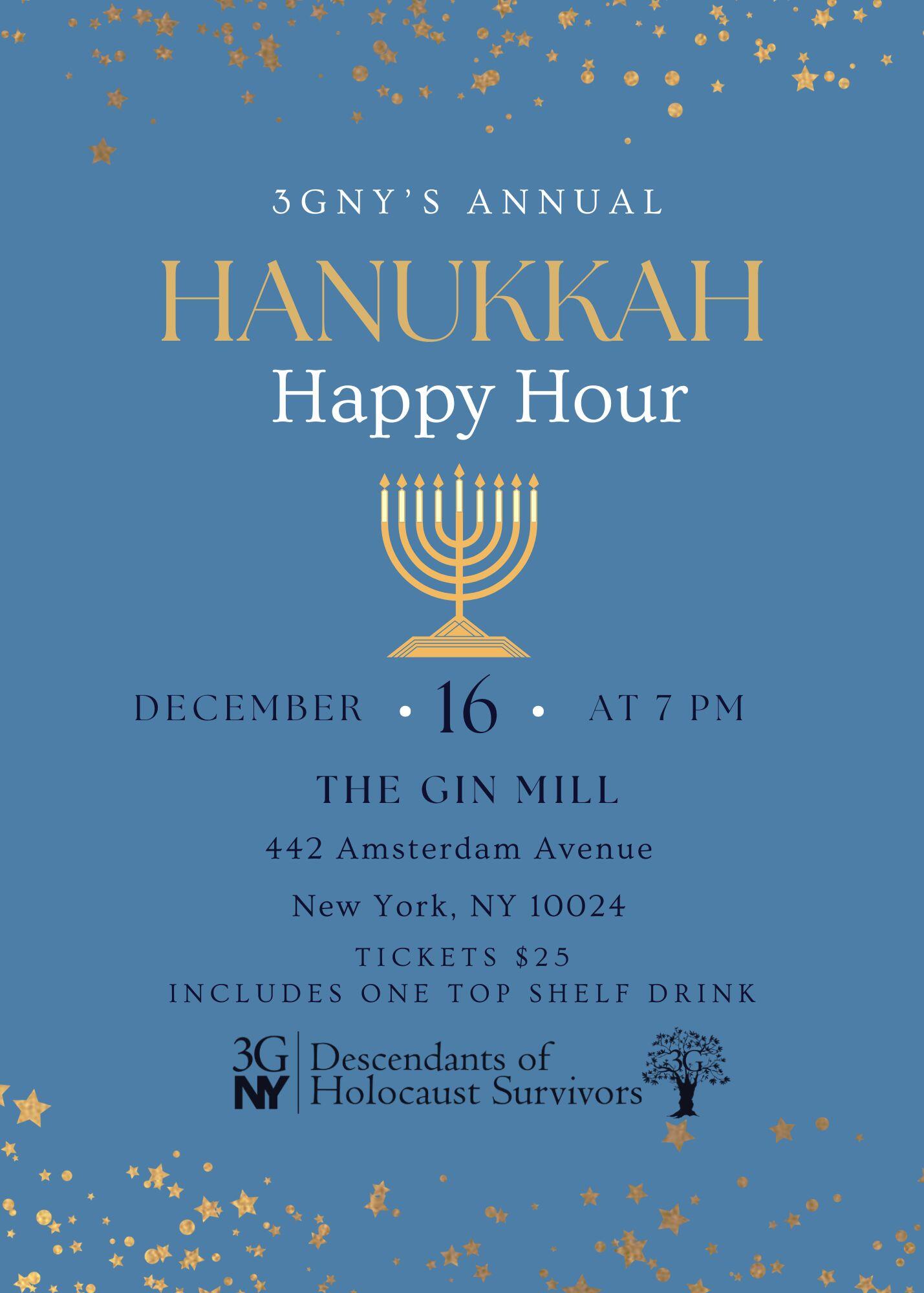 Campaign cover image for 3GNY Annual Hanukkah Happy Hour